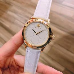 Hight Kwaliteit Merk Quartz Horloges G Dames Mode Ontwerper Kleine Wijzerplaat Casual Horloge Lederen Band Horloge voor Vrouwen Animal Bee Sn