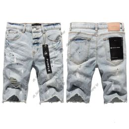 Hight Quality Embroidery Jean Denim pantalon de créateur de marque violette jeans shorts pour hommes jeans violets shorts d'été