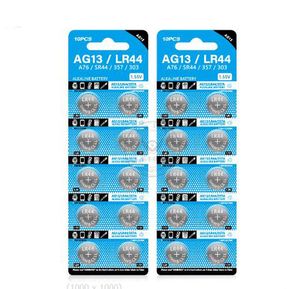 Alta calidad LR44 1.5V Batería de litio 165mAh Li-ion Botón de celda AG13 A76 SR44 Baterías alcalinas de moneda de 1.5 voltios Liion para reloj de cuarzo Coche inteligente Control remoto Juguete UPS