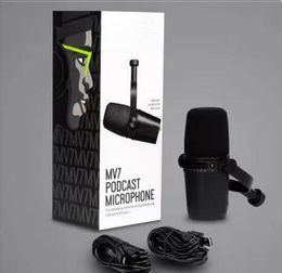 Hight Quality MV7 Professional Cardioid Dynamisch merk Microfoon Studio Frequentie Reactie USB Wired Mic voor tv live vocale opname Podcast Performance vs SM7B