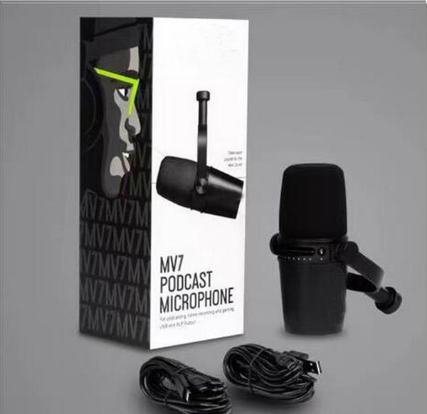 Microphone de marque dynamique cardioïde professionnel MV7 de haute qualité, réponse en fréquence de Studio, micro filaire USB pour TV, enregistrement Vocal en direct, Performance de Podcast