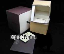 Hight Quality New Brown Watch Box Whole Mens Womens Watch Watchs Original Westions Boîte Certificat Carte Gift Paper Sacs Lubox Puretime2045615