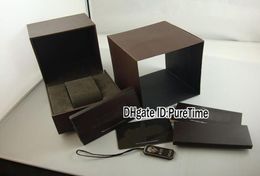 Caja de reloj marrón de alta calidad Brown Whole Whole Mens Womens Watch Box with Certificado Regalo Paper Bag Gcbox barato Pureti9377627