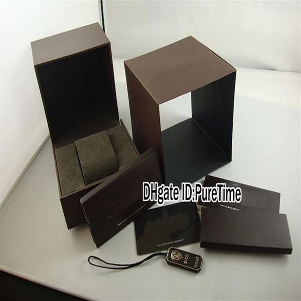 Caja de reloj marrón nueva de alta calidad Caja de reloj para mujer para hombre original completa con tarjeta de certificado Bolsa de papel de regalo gcBox Cheap Pureti330c