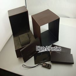 Caja de reloj marrón de alta calidad Brown Box Wholesale para hombres para hombres para hombres con tarjeta de certificación Bolsa de papel de regalo GCBox barato Puretime 2678