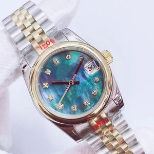 Haute qualité ST9 acier deux tons violet cadran diamant 31mm automatique mécanique dames montres bracelet jubilé mouvement saphir montres pour femmes montre U1F