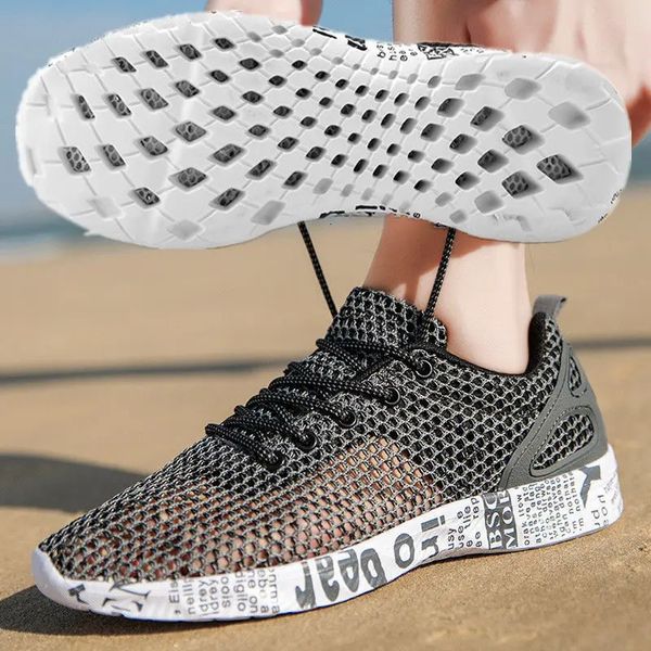 Hight Quality Summer Mens Casual Shoes Aqua Origin Air Mesh Sneakers Fashion Fashion Foot Sport Footwear Beach Water 240419