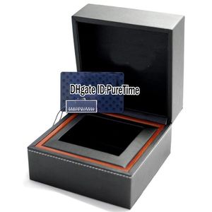 Caja de reloj de cuero gris TAGBOX de alta calidad Relojes enteros para hombre y mujer Caja original con tarjeta de certificado Bolsas de papel de regalo 02 Pu2264