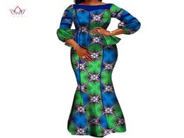 Hight Quarlity African Femmes Jupe Set Dashiki Cotton Crop Top et Jirt Vêtements africains Bonnes Suits de femmes Couture WY37104238935