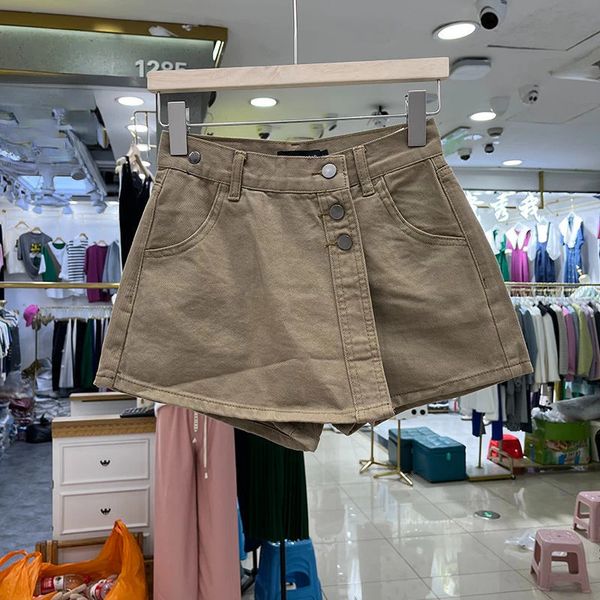 Pantalons de jean en jean hauts-ondes pour femmes Summer Slim polyvalent biais étranger boucle