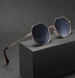 Gafas de sol de polígono de higodoy hombres vintage octágono metal gafas de sol de lujo goggle gafas6089649