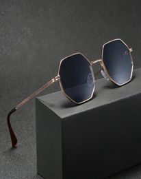 Higodoy Polygon zonnebrillen Men Vintage Octagon Metal Sunglasses Luxury Brand Goggle Gafas1839831