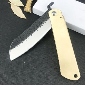 Higonokami extérieur manuel pliant couteau pliant 7cr13mov lame forgée en acier de viande coupée et couteau à fruits pour la chasse au camping