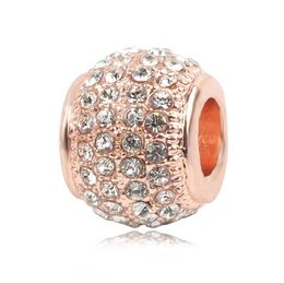 Haute Qualité Or Rose 18K Perles Européennes Charmes Fit Pandora Charmes DIY pour femmes bracelets bijoux