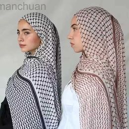 Hijabs 2024 Vente chaude Keffiyeh Imprimez les dames musulmanes Hijab Keffiyeh Palestine Scarpe de haute qualité Hijab Womens Mâle 185 * 70cm D240425