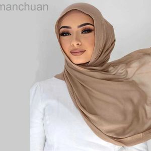 Hijabs 85*185cm Viscose Hijab Scarf Vrouwen effen linnen sjaals moslim mode dames headscarves licht rayon headwraps islamitische kleding d240425