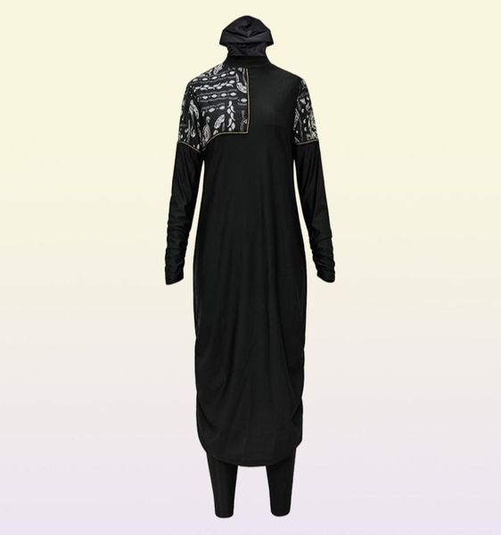 Hijabs llegada elegante traje de baño musulmán traje de baño largo de 3 piezas traje de baño Muslimah islámico 2209231804096