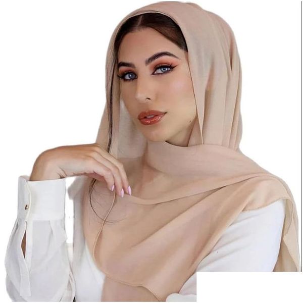 Hijabs Foulard En Mousseline De Soie Femmes Couleurs Pures Foulards Couleur Unie Châle Bandeau Pour Femme Simple Musulman 16 230509 Drop Delivery Fashion Acce Dhwor