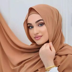 Hijabs Finest Hijab Prefect Matching Heavy Chiffon Hijab Set Matching Color Chiffon Hijab With inner cap for women shawls scarves 230408