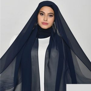 Hijaabs Instant Hijab Met Cap Chiffon Jersey Voor Vrouwen Sluier Moslim Mode Islam Sjaal Hoofddoek 230509 Drop Levering Accessoires Hoeden Dhoba