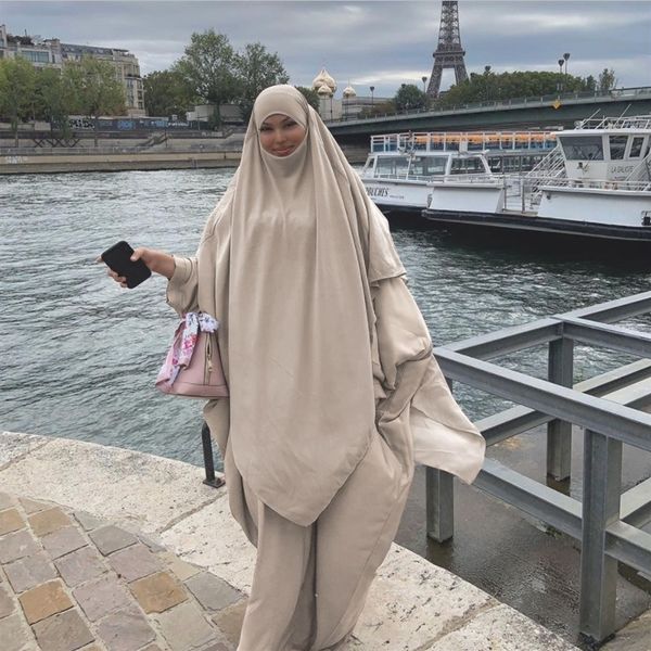 Hijabs Islamique Couches Simples Longues Saoudiennes Niqab Hijab Burqa Voile Arabe Musulman Foulard Femmes Eid Prière Chapeaux Amira Khimar 230626