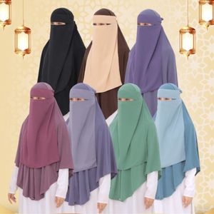 Hijabs Islamique Voile Fask Couverture Niqab Hijab Musulman Nida Une Couche Arabe Long Khimar Foulard Ramadan Modeste Vêtements Prière Burqa Hijab 230626