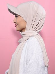 Hijabs muziek dames chiffon headscarf met basic ball cap zomer sport cap chiffon headscarf klaar om direct chiffon sporthoofddoek 230512 te dragen