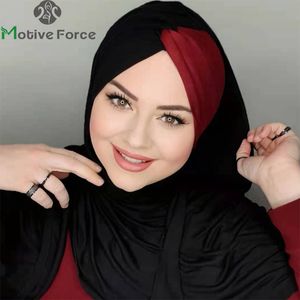 Hijaabs Moslim Zwarte Sjaal Zijde Abaya Hijab Ramadan Luxe Jersey Hijaabs Voor Vrouw Abaya Jurk Tulbanden Tulband Hoofd Instant Undercap 230609