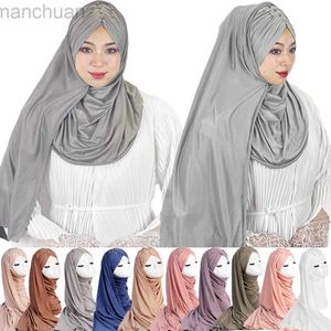 Hijabs moslim hijab gegolfde multi-kleuren comfortabele hoogwaardige geborsteld vaste kleur dames Maleis Maleis