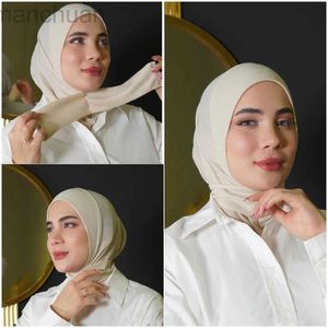Hijabs moslim Jersy hijab Scarf White Abaya hijabs voor vrouw Jersey Abayas vrouwen islamitische kleding hoofd wrap turbans instant crinkle tulband D240425