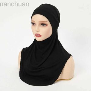 Hijabs New Cotton Jersey Muslim Hijab Montrôle intérieur CAP INTÉRIEUR FEMMES SLIVES ENVOIR TIRBAND TURBAN SPORT HIJAB Hijab Islamic Headwear Band D240425