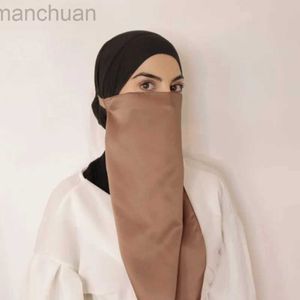 Hijabs niqab haute qualité avec une corde de satin musulmane une couche respirante satin nida modeste de vêtements islamiques prière hijab dropshipping d240425
