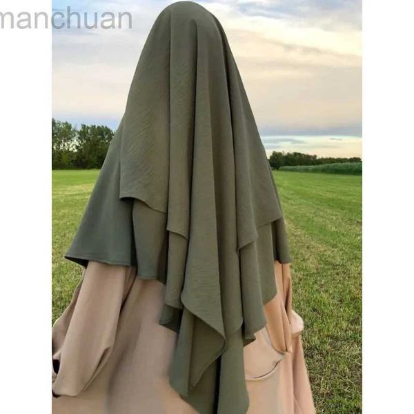 Hijabs One-pièce Khimars Jubha Vêtements islamiques Hijabs Musulman Prayer Garment Long Khimar Ramdan Eid musulman long Hijab Headcarf Femmes D240425