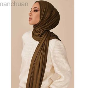 Hijabs ramadan moslim dames jersey hijab sjaal sjaal modaal katoenen hoofddoek stretch gemakkelijk gewone hoofdwind sjaals Afrikaanse vrouw tulband D240425