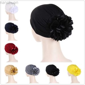 Hijabs vast gekleurde bloemen moslim tulband voor vrouwen islamitische binnenkap islamitische onderstrepingste onderstreping hoofd wrap hoofd sjaals turbante mujer d240425