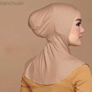 Hijabs Under Scarf Hijab Cap Women Stretch Under Caps Couleur solide Hijab sous Scarf Femme Hijab Cap Unisexe Hijab Chapeaux Turbans For Women D240425