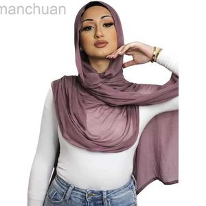 Hijabs Viscose Hijab pour femmes Musulman Rayon Hijab mode Hijab Scarf Scarf Scarf non glissée Voile Femme Musulmane D240425