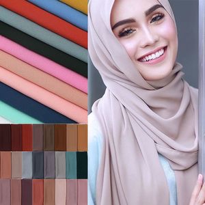 Hijabs dames gewone bubble chiffon sjaals sjaal wrap print vaste kleur sjaals hoofdband hijabs sjaals 56 kleuren 230823