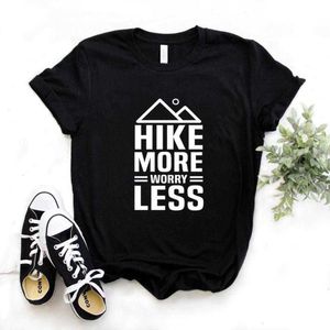 Wandelen meer zorgen minder vrouwen t shirts t -shirts casual grappig shirt voor lady top tee