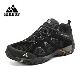 HIKEUP, llegada, zapatos de senderismo de cuero, resistentes al desgaste, zapatos deportivos para hombres, zapatos con cordones para hombres, escalada, senderismo, caza, zapatillas de deporte 240119