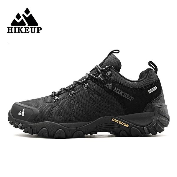 HIKEUP, los últimos zapatos de senderismo para hombres, zapatillas de deporte antideslizantes transpirables de malla para exteriores, botas de caza para escalada en roca, cuero de gamuza para hombres 240109