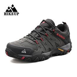 Hikeup heren wandelschoenen suede lederen buitenschoenen slijtvaste mannen trekking wandelende jacht tactische sneakers 240508