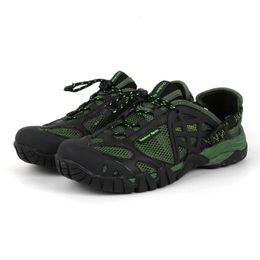 Hikeup Outdoor Men Waterschoenen vrouwen wandelschoenen snel droge snelle interferentie ademende niet-slip rubberen zool pu wandelschoen 240402