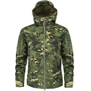 Randonnée Armée Vestes Hommes Camouflage Militaire Tactique Automne Hiver Peau De Requin Soft Shell Imperméable Coupe-Vent 210811