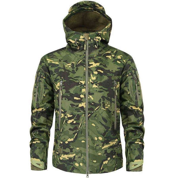 Chaquetas militares de senderismo para hombre, chaqueta táctica militar de camuflaje, chaqueta impermeable de cáscara suave de piel de tiburón para otoño e invierno, rompevientos Y1106