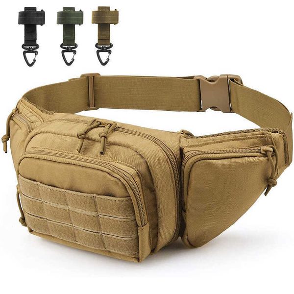 Sacs de randonnée 1 Pcs Tactique Hommes Taille Pack Nylon Randonnée Téléphone Poche Sports de Plein Air Armée Militaire Chasse Escalade Camping Ceinture Sac avec Boucle L221014