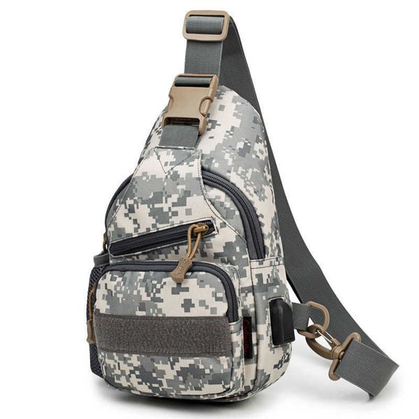 Randonnée Sacs Sac à dos tactique militaire armée fronde épaule USB sac Camping randonnée Camouflage chasse en plein air escalade sac à dos utilitaire L221014