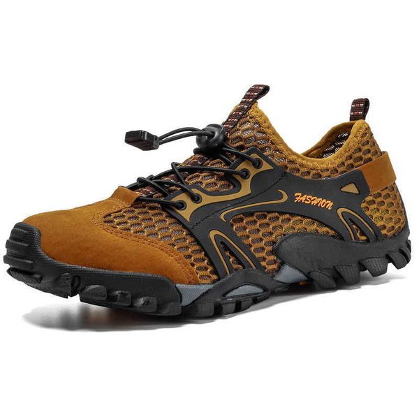 Chaussures De Randonnée Hommes Mesh Aqua Chaussures En Plein Air Professionnel Antidérapant Durable Trekking Chaussures En Amont Mâle Cool Randonnée Wading Sports Nautiques Baskets HKD230706