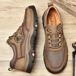 Chaussures de randonnée Novos homens ar livre caminhadas tursticos trekking escalada montanha homem couro genuno no-deslizamento casuais P230511