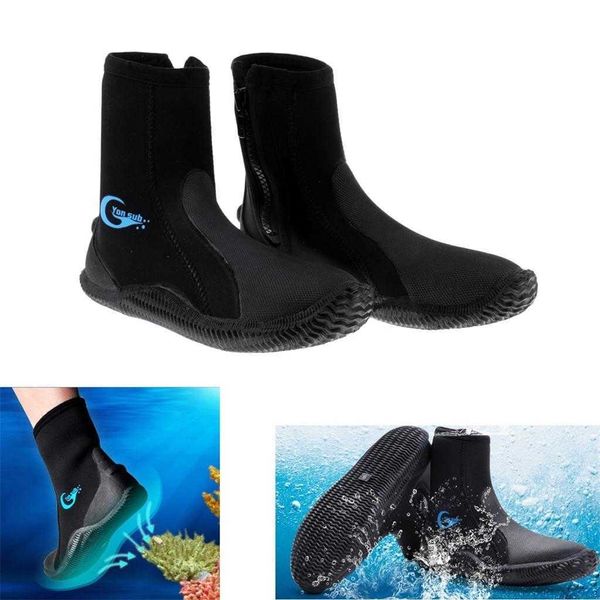 Calzado de senderismo Botas de neopreno de primera calidad Botas de buceo de 5 mm Botas de neopreno antideslizantes Surf Natación Playa Zapatos de neopreno para deportes acuáticos Snorkel HKD230706